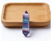 Rainbow Fluorite Hexagonal Prism - Natural Double-Pointed Crystal Decor & Unisex Pendant for Home Office