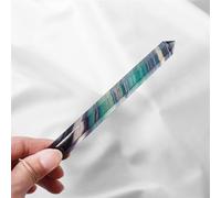 Rainbow Fluorite Slender Crystal Column Striped Point Magic Wand Hexagonal Stone Ornaments