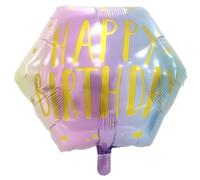 Rainbow Foil Balloon Happy Birthday 57 x 57 cm - Colourful, Self-Closing, Reusable, Can Be Filled with Air or Helium - Party Decoration, Gift for Birthday, Wedding, New Year's Eve and Celebrations