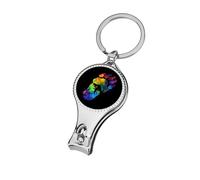 Rainbow Footprints Nail Clipper for Men Women Portable Metal Nail Cutter with Nail File