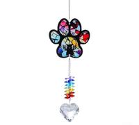 Rainbow for crystal Sun Catcher with Angel Cat and Paw Print Design(B)