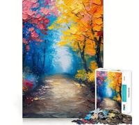Rainbow Forest Nature 1000 Piece Jigsaw Puzzles for Adults Teenagers Solid Logic Toy Quiet Fun Precision Cut Santa Wish Pick (38x52cm)