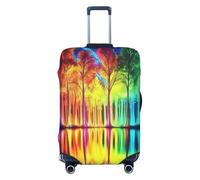 Rainbow Forest Reflection Elastic Travel Luggage Cover Suitcase Protector, Print Suitcase Baggage Cover Anti-Scratch