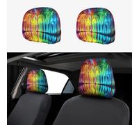Rainbow Forest Reflection Head Rest Cover Car Accessories, 2 Pcs Car Seat Headrest Cover, Washable Headrest Protector Universal Fit To All Car Suvs Truck Van Vehicles Auto