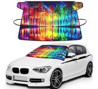 Rainbow Forest Reflection Print Car Windshield Cover For Ice And Snow Universal Fit For Most Cars Multifuntional Ice Protector Keep Snow Frost Off