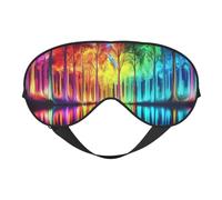 Rainbow Forest Reflection Print Sleep Mask with Adjustable Strap, Comfortable Eye Cover for Travel, Yoga, Napping, Sleeping & Relaxation