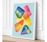 Rainbow Forms Canvas Wall Art Print 24x16 Inch