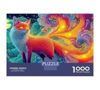 Rainbow Fox 1000 Piece Neon Fox Heavy-Duty Cardboard Jigsaw for Brain Teaser Lovers Team Building 38x26cm/1000pcs