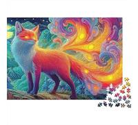 Rainbow Fox 1000 Piece Thick Board Fire Fox Puzzle Gifts for Adults Full-size Poster Included Indoor Activity Museum-quality Print 52x38cm/1000pcs