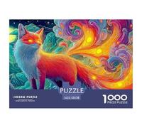Rainbow Fox 1000 Pieces Jigsaw Puzzle for Families Recycled Fox Nebula Cardboard Classic Educational Games 52x38cm/1000pcs