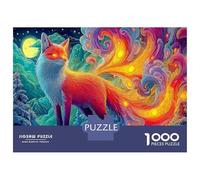 Rainbow Fox 1000Pieces JigsawPuzzleFox Cosmic ForAdult Challenging LargePiecePuzzles Age12+byth ThemeFlowersandBirds Uncover The Puzzle 52x38cm/1000pcs