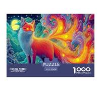 Rainbow Fox Colourful Fox with Colorful Tail 1000 Pieces Jigsaw for Adults The Impossible Challenge Brain Development 52x38cm/1000pcs