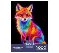 Rainbow Fox Jigsaw Puzzles for Adults Kids Animal Puzzles 1000 Jigsaws Brain Challenge for Adults Gifts 38x26cm/1000pcs