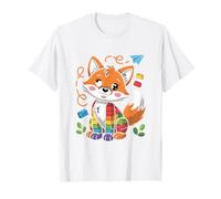Rainbow Fox Playful Cubes Fun Time T-Shirt