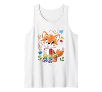 Rainbow Fox Playful Cubes Fun Time Tank Top