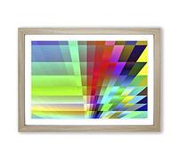 Rainbow Fractal Abstract Framed Print | A2 Oak Framed Wall Art | Ready to Hang | Abstract Fantasy Picture | Living Room Bedroom Lounge Office