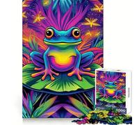 Rainbow Frog Jungle 1000 Piece Jigsaw Puzzles for Teenagers Jigsaw Enhance Memory Cozy Relax Firm Cut Festive Gift (50x75cm)