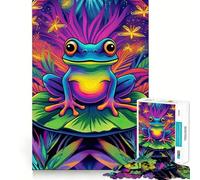 Rainbow Frog Jungle 1000 Piece Jigsaw Puzzles for Teenagers Jigsaw Enhance Memory Cozy Relax Firm Cut Festive Gift (38x52cm)