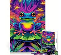 Rainbow Frog Jungle Jigsaw Puzzles 1000 Piece for Teenagers Logic Ability Toy Relaxing Fun Accurate Cut Artistic Gift (38x26cm)