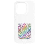 Rainbow Frog Skeleton Floral Cottagecore Pastel Design Case for iPhone 15 Pro