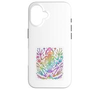 Rainbow Frog Skeleton Floral Cottagecore Pastel Design Case for iPhone 16