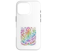 Rainbow Frog Skeleton Floral Cottagecore Pastel Design Case for iPhone 16 Pro