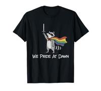 Rainbow Funny We Pride At Dawn Raccoon Gay Lesbians Pride T-Shirt
