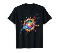 Rainbow Galaxy Swirl Magic Portal Compass T-Shirt