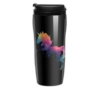 Rainbow Galaxy Un-icorns Coffee Mug Double Wall Travel Tumbler with Lid Tea Cup for Hot/Ice Drinks 350ml