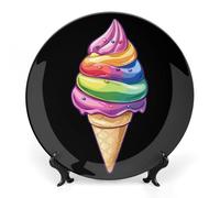 Rainbow Gay LGBT Ice Cream Bone China Decorative Plate Ceramic Dinner Plates Decorative Plate Art Crafts Gifts