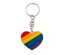 Rainbow Gay Pride Keyring LGBT LQBTQ+ Support Keychain Ally Gift Trans Lesbian Bi Bisexual Parade March Key Chain Ring Bag Keys Gift Equality Equal Rights Transgender Non-Binary Inclusive (Heart)
