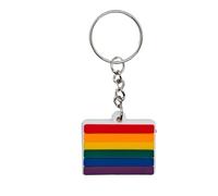 Rainbow Gay Pride Keyring LGBT LQBTQ+ Support Keychain Ally Gift Trans Lesbian Bi Bisexual Parade March Key Chain Ring Bag Keys Gift Equality Equal Rights Transgender Non-Binary Inclusive (Flag)