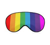 Rainbow Gay Pride LGBT Sleep Mask Soft Blindfold Portable Eye Mask with Adjustable Strap for Men Women