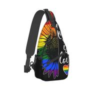 Rainbow Gay Pride Lgbt Sunflower Crossbody Chest Bag, Unisex Crossbody Bag, Travel, Sports, Hiking And Leisure Backpack