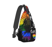 Rainbow Gay Pride Lgbt Sunflower Unisex Crossbody Backpack Anti Theft Daypack Multiple Pockets Sling Bag For Workout Working Sports