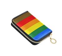 Rainbow Gay Pride Women's Wallet Small Cute Card Holder Wallets RFID Blocking Zippered Zipper Change Purse with Key Ring