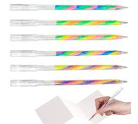 Rainbow Gel Pens - 6pc 1.2mm Set, Gradient Coloring Pens, Watercolor Art Pen-s, Retractable Gel Pen, For Gels Pen Coloring Painting Highlighting Markers Drawings Color Art,