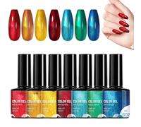 Rainbow Gel Polish, Vibrant Multi-color Nail Lacquer, Long-lasting UV/LED Cured Formula, Chip-resistant Finish, Easy Application Brush, Perfect For Creating Dazzling Manicures Artistic Nail Design