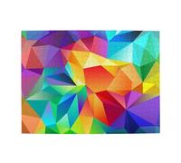 Rainbow Geometric,500 Pieces Puzzles for Adults-Wooden Jigsaw Puzzle for Adults Elderly