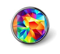 Rainbow Geometric Badges Decorative, Durable Aluminum Alloy Round Badge, Lightweight Button Brooch for Shirts, Jackets, Hats, Uniforms 1"