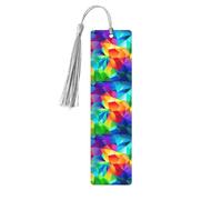 Rainbow Geometric Print 5pcs Wooden Bookmark for Men Women, Bookmarks with Tassel, Bookmarks Gifts for Book Lovers