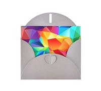 Rainbow Geometric Print Shimmer Blank Greeting Cards with Envelopes, Elegant DIY Invitations,Thank You Notes