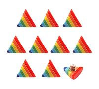 Rainbow Geometric Resin Shank Buttons 10 Pcs Kids Cartoon Colorful Buttons with Metal Shank for Cardigan Shirt DIY Craft Triangle