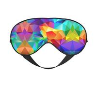 Rainbow Geometric Sleep Eye Mask Smooth Soft Adjustable Shading Blindfold Eye Mask for Rest Travel