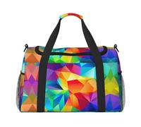 Rainbow Geometric Travel Duffel Bag Weekend Bag Weekender Overnight Carry On Hand Bag Workout Sport Hospital