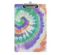 Rainbow Geometric Tye Die Swirl A4 Size Clipboard Funny Aesthetic Working Studying Letter Standard Clip Board 12.5×8.5 in Hardboard for School Classroom Kids Writing Drawing