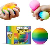 Rainbow Giant Stress Balls for Adults,Rainbow DNA Stress Relief Ball Novelty Fidget Toy 2.4 Inch Large Stress Balls for Kids Squishy Toys Ball Stress Relief Fidget Toy Gift (1 PC)