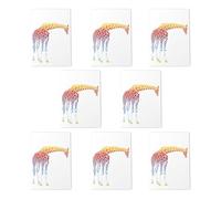 Rainbow Giraffe Art Greeting Cards Pack of 8 Colourful Animal Note Cards Any Occasion Blank Inside A6 10x15cm