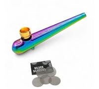 Rainbow Glass Smoking Pipe Premium Quality Free Filter Screen Tobacco Smoke Pipe