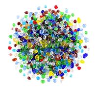 Rainbow Glass Stones, 1Lb/460g Irregular Sea Glass Pebbles Non-Toxic Artificial Crystal Stones for Handmade Artwork/Vase Filler/Terrarium Flowerpot Aquarium Turtle Tank Decoration, Multicolored